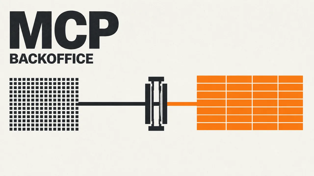 สัญญาณหนึ่งเส้นผ่านจุดเชื่อมต่อ MCP จากโครงสร้างข้อมูลฝั่ง AI ไปยังตารางข้อมูลของ Backoffice